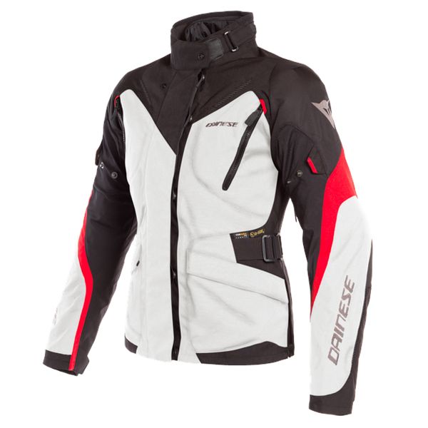 Giacche moto Dainese Tempest 2 Lady D-Dry Light Grey Black Tour Red Giacche moto Dainese Tempest 2 Lady D-Dry Light Grey Black Tour Red