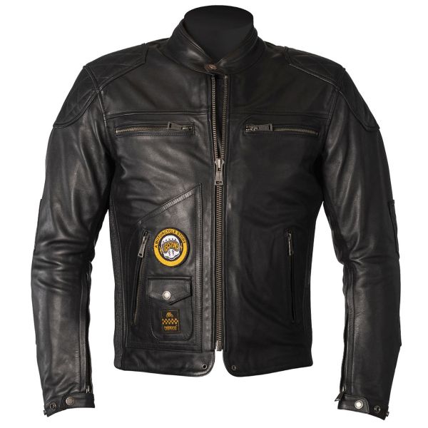 Giacche moto Helstons Tracker Leather Black Giacche moto Helstons Tracker Leather Black