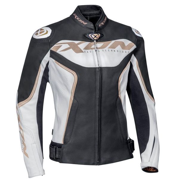 Giacche moto Ixon Trinity White Black Gold
