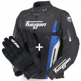 Giacche moto Furygan Vortex Black Blue White + Jet Evo II 100% Bitume Giacche moto Furygan Vortex Black Blue White + Jet Evo II 100% Bitume