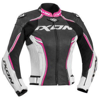 Giacche moto Ixon Vortex Lady Jacket Nero Bianco Fucsia