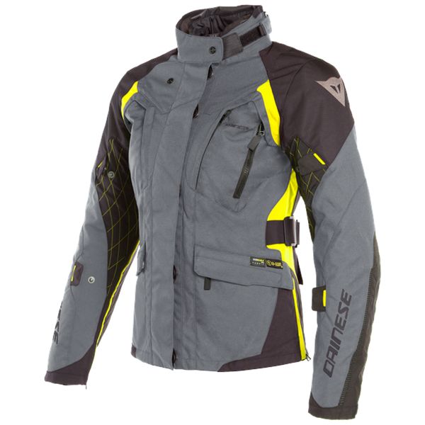 Giacche Moto Lunghe Dainese X-Tourer Lady D-Dry Ebony Black Fluo Yellow