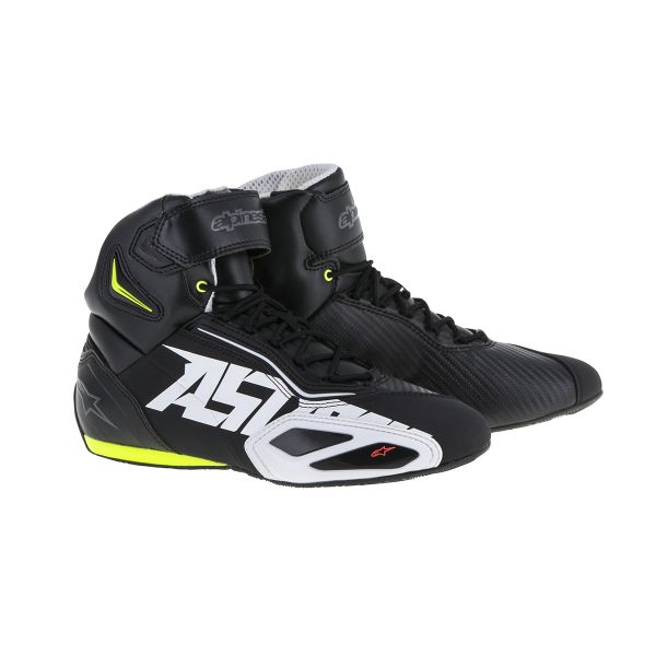 Sneakers Moto Alpinestars Faster 2 Black White Yellow Fluo