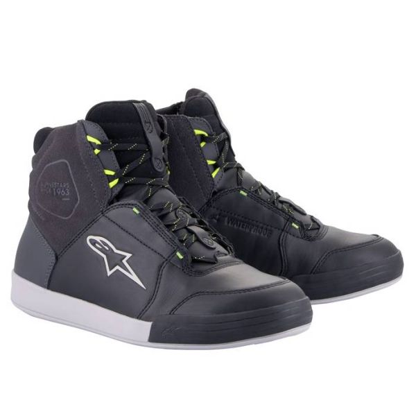 Sneakers Moto Alpinestars Cromo Drystar Nero Grigio Scuro Giallo Fluo