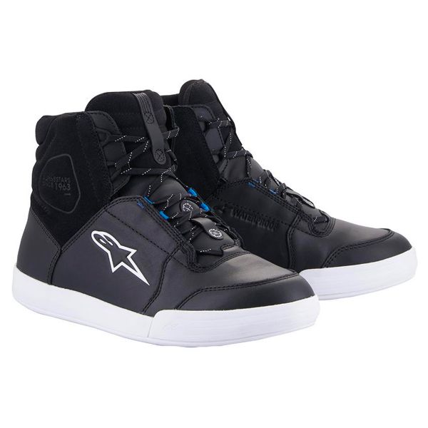 Sneakers Moto Alpinestars Cromo Impermeabile Nero Bianco Blu