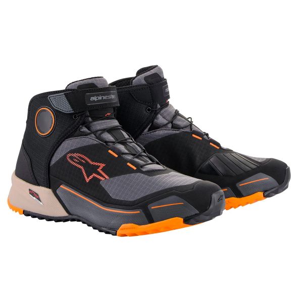 Sneakers Moto Alpinestars CR-X Drystar Nero Marrone chiaro Arancione