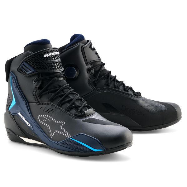Sneakers Moto Alpinestars Faster 4 Drystar BlackNight Navy Cyan