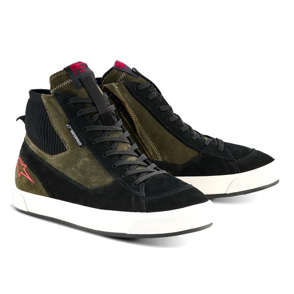 Sneakers Moto Alpinestars Stated Waterproof Military Green Black Off White