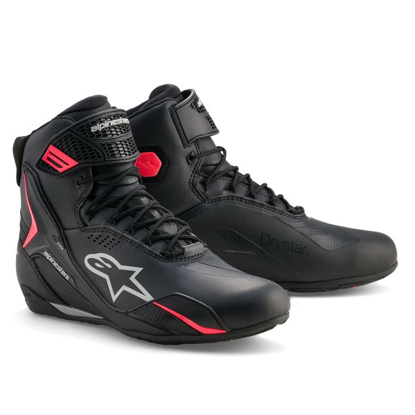 Sneakers Moto Alpinestars Stella Faster 4 Drystar Black Gray Coral Fluo