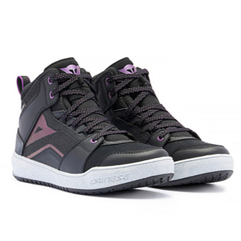 Sneakers Moto Dainese Suburb D-WP Woman Black White Metal Purple