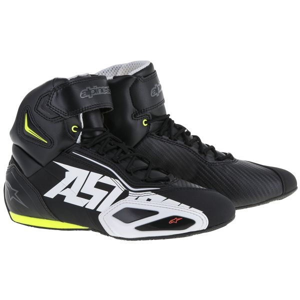 Sneakers Moto Alpinestars Faster 2 Black White Yellow Fluo Red