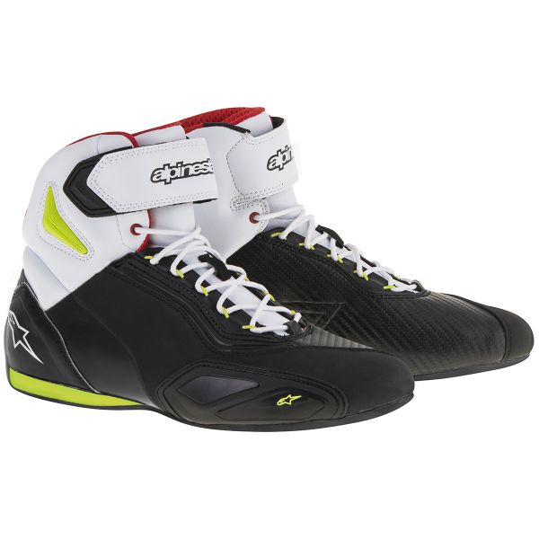 Sneakers Moto Alpinestars Faster 2 Black Yellow Fluo Red