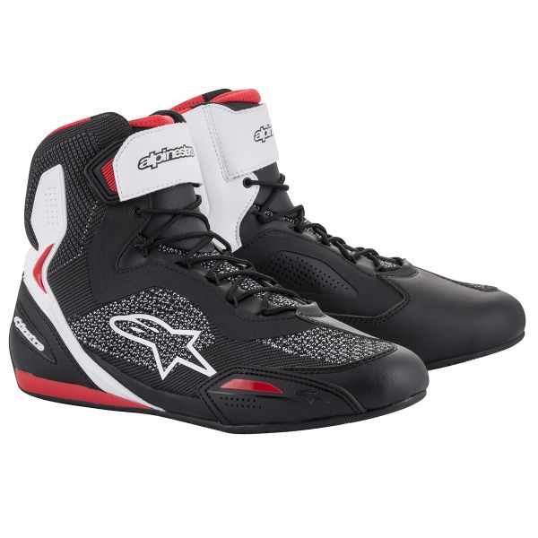 Sneakers Moto Alpinestars Faster 3 Rideknit Nero Bianco Rosso