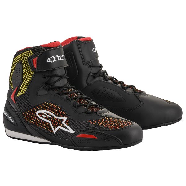 Sneakers Moto Alpinestars Faster 3 Rideknit Black Yellow Red