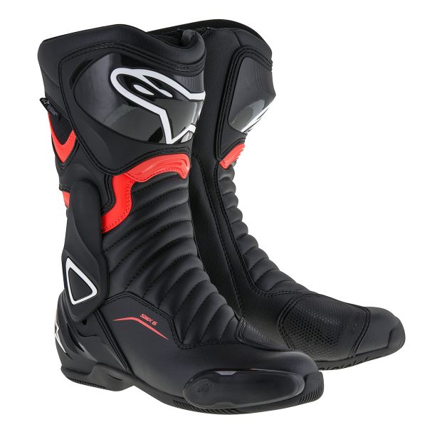 Stivali Moto Alpinestars SMX-6 V2 Drystar Black Red Fluo Stivali Moto Alpinestars SMX-6 V2 Drystar Black Red Fluo