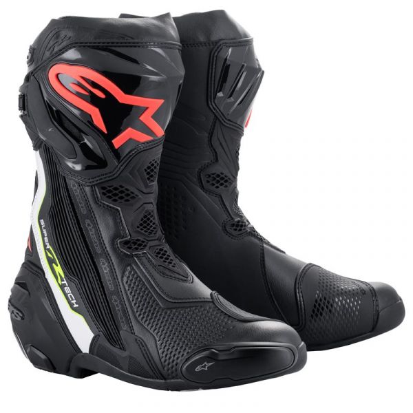 Stivali Moto Alpinestars Stivale Supertech R Nero Bianco Rosso Giallo Fluo Stivali Moto Alpinestars Stivale Supertech R Nero Bianco Rosso Giallo Fluo
