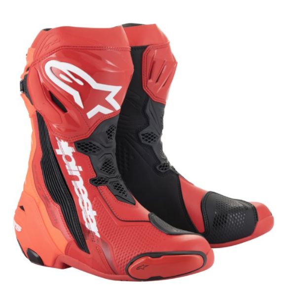 Stivali Moto Alpinestars Supertech R Boot Bright Red Red Fluo Stivali Moto Alpinestars Supertech R Boot Bright Red Red Fluo
