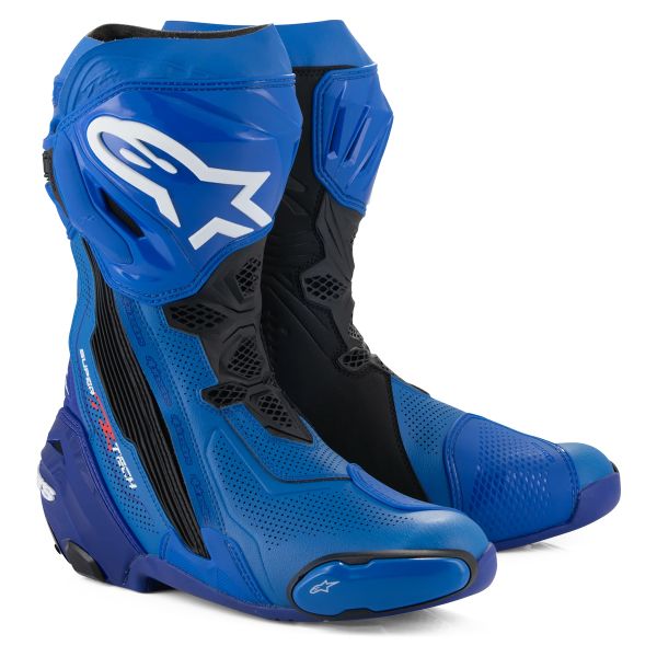 Stivali Moto Alpinestars Supertech R Ventilato Blu Nero Stivali Moto Alpinestars Supertech R Ventilato Blu Nero