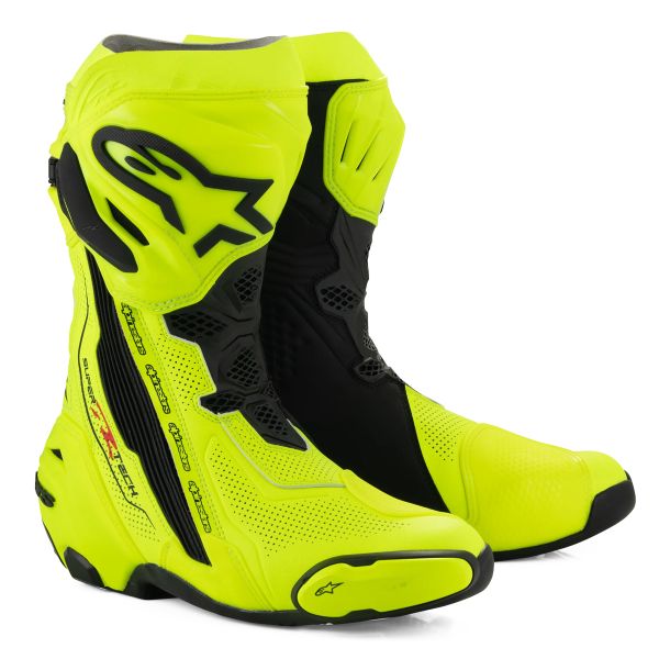 Stivali Moto Alpinestars Supertech R Vented Yellow Fluo Black Stivali Moto Alpinestars Supertech R Vented Yellow Fluo Black
