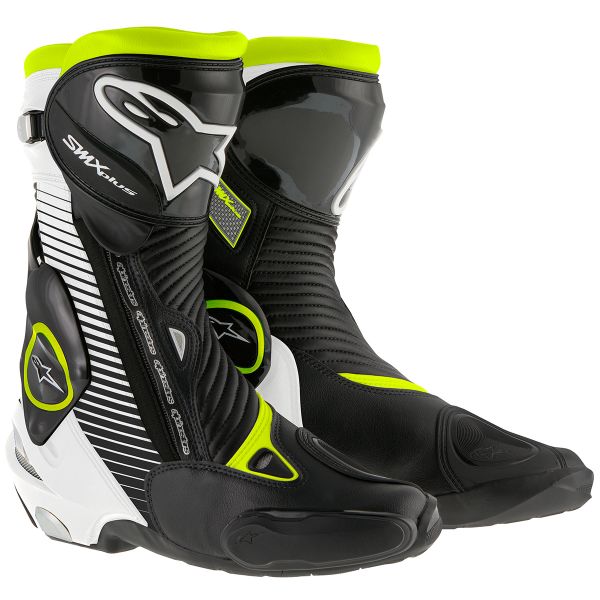 Stivali Moto Alpinestars SMX Plus Black White Yellow Fluo