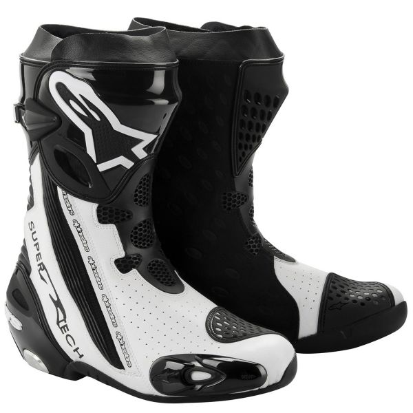 Stivali Moto Alpinestars Supertech R Black White Vented