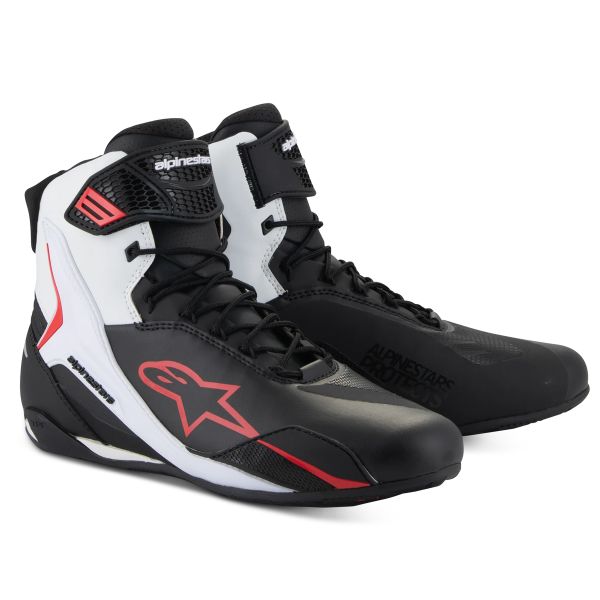 Scarpe Moto Alpinestars Faster 4 Nero Bianco Rosso Scarpe Moto Alpinestars Faster 4 Nero Bianco Rosso