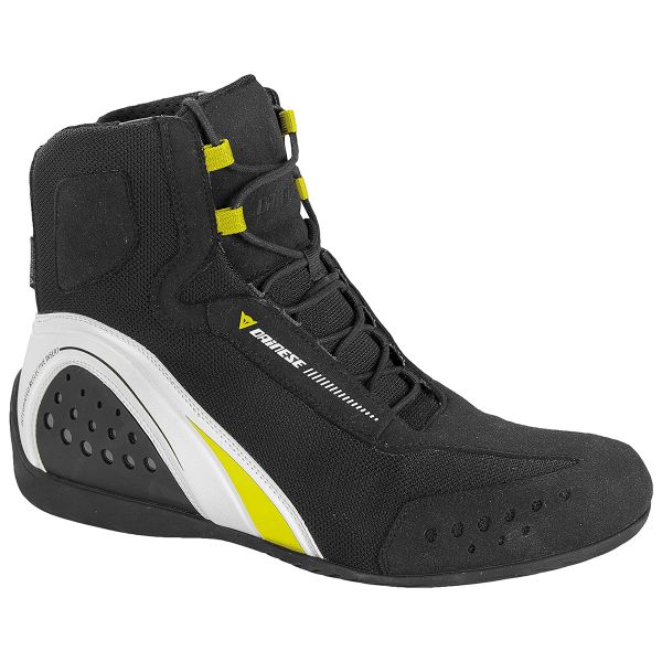Scarpe Moto Dainese Motorshoe D-WP Black White Yellow Fluo