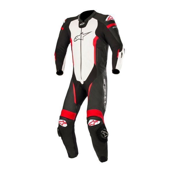Tute Moto in pelle Alpinestars Missile Suit Black White Red Fluo