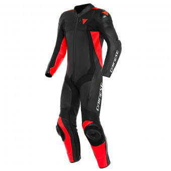 Tute Moto in pelle Dainese Assen 2 1PC Perf Black Fluo Red