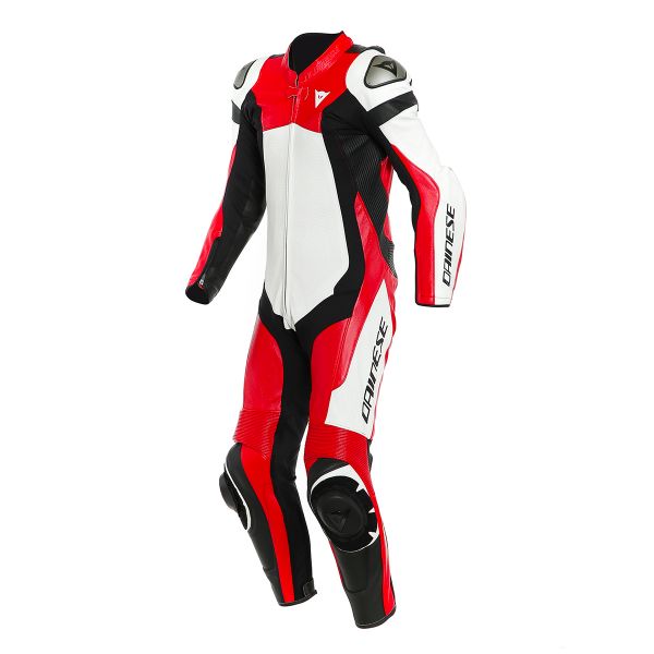 Tute Moto in pelle Dainese Assen 2 1PC Perf White Lava Red Black
