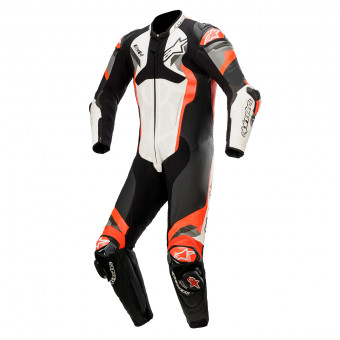 Tute Moto in pelle Alpinestars Atem V4 Suit 1 PC White Black Red Fluo Gray