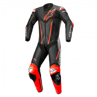Tute Moto in pelle Alpinestars Fusion Suit 1PC Black Red Fluo
