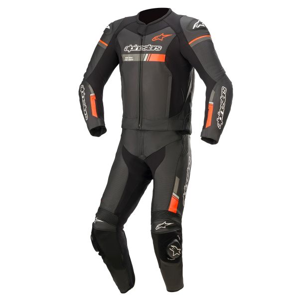 Tute Moto in pelle Alpinestars GP Force Chaser 2 PC Black Red Fluo