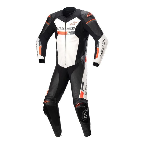 Tute Moto in pelle Alpinestars GP Force Chaser Nero Bianco Rosso Fluo Tute Moto in pelle Alpinestars GP Force Chaser Nero Bianco Rosso Fluo