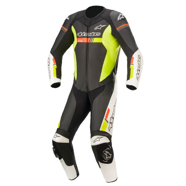 Tute Moto in pelle Alpinestars GP Force Chaser Nero Bianco Rosso Giallo Fluo Tute Moto in pelle Alpinestars GP Force Chaser Nero Bianco Rosso Giallo Fluo