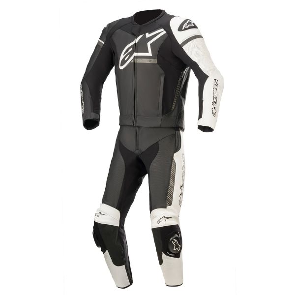 Tute Moto in pelle Alpinestars GP Force Phantom 2 PC Black White Metallic Gray