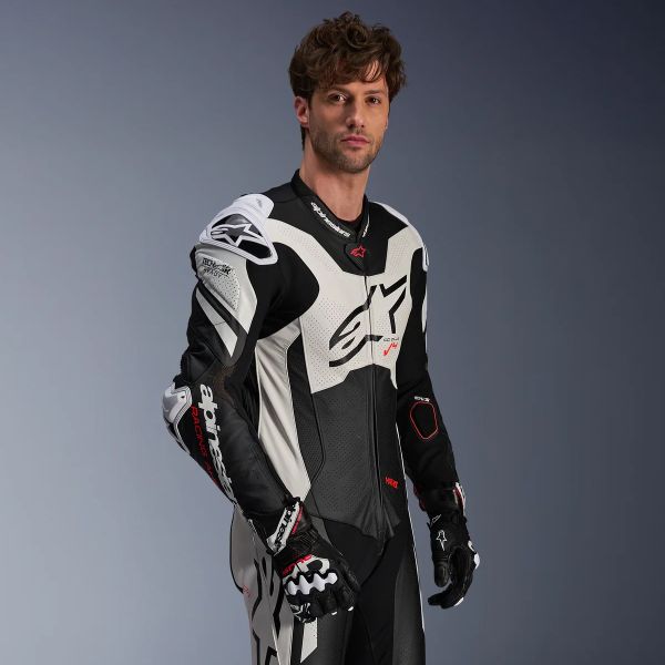 Alpinestars GP Plus V4 Sprint 1PC Nero Bianco Rosso Fluo