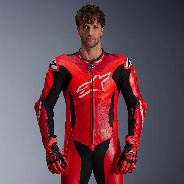 Alpinestars GP Plus V4 Sprint 1PC Rosso Fluo Medio Rosso Bianco
