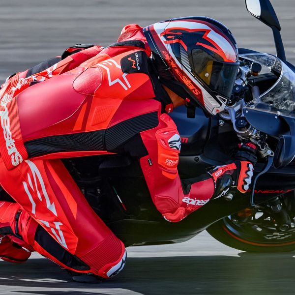 Alpinestars GP Plus V4 Sprint 1PC Rosso Fluo Medio Rosso Bianco