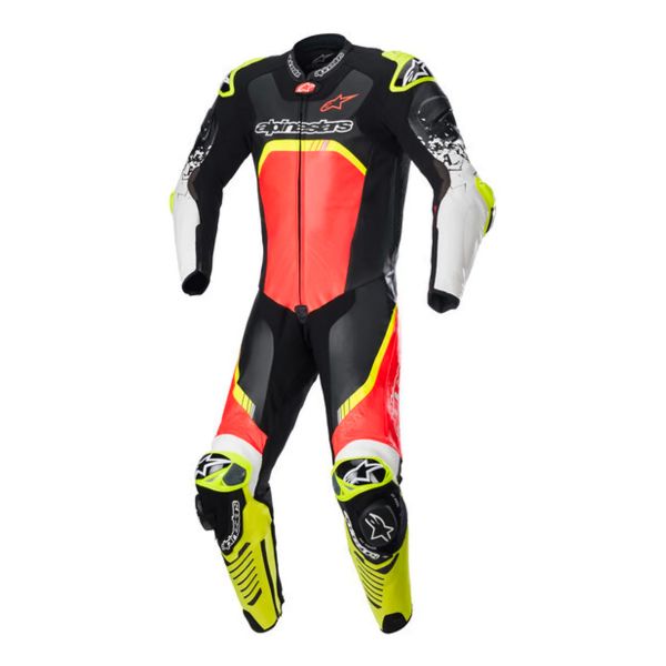 Tute Moto in pelle Alpinestars GP Tech V4 Black Red Fluo Yellow