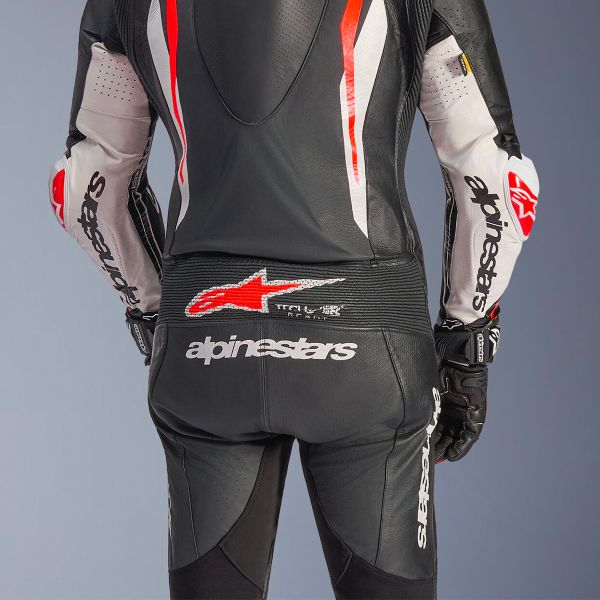 Alpinestars GP Tech V5 1 PC Leather Suit Black White Red Fluo