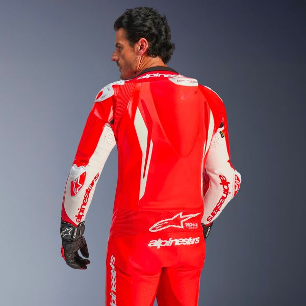 Alpinestars GP Tech V5 1 PC Leather Suit Red Fluo Bright Red White