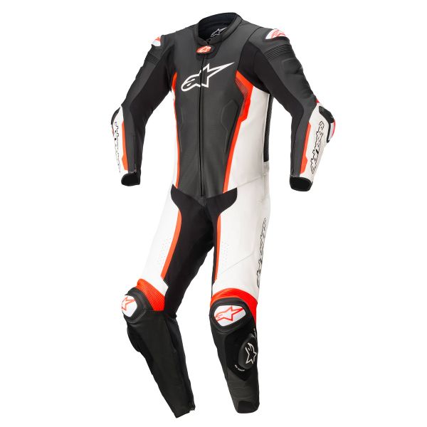 Tute Moto in pelle Alpinestars Missile V2 Tuta 1PC Nero Bianco Rosso Fluo Tute Moto in pelle Alpinestars Missile V2 Tuta 1PC Nero Bianco Rosso Fluo