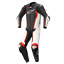 Tute Moto in pelle Alpinestars Missile V2 Tuta 1PC Nero Bianco Rosso Fluo