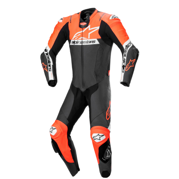 Tute Moto in pelle Alpinestars Missile V2 Ward 1PC Black Red Fluo White