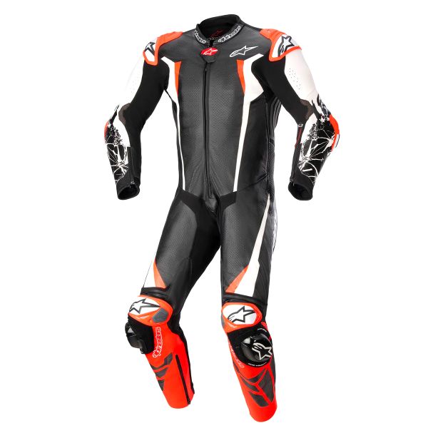 Tute Moto in pelle Alpinestars Racing Absolute V2 1PC Nero Bianco Rosso Fluo Tute Moto in pelle Alpinestars Racing Absolute V2 1PC Nero Bianco Rosso Fluo