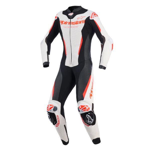 Tute Moto in pelle Alpinestars Stella GP-R7 1PC Leather Suit White Black Red Fluo