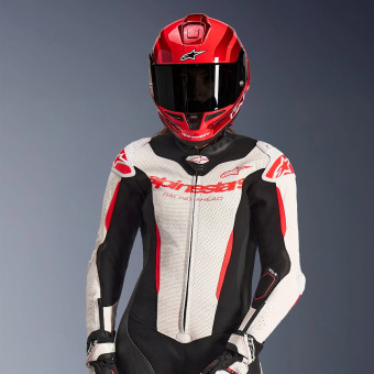 Alpinestars Stella GP-R7 1PC Leather Suit White Black Red Fluo