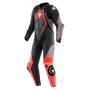Tute Moto in pelle Dainese Audax D-Zip 1PC Perf Black Red Fluo Anthracite