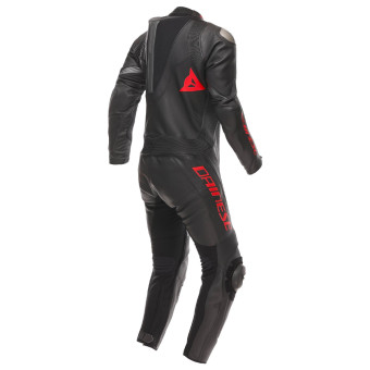 Dainese Demon Sprint 1PC Pelle Nero Nero Rosso Lava